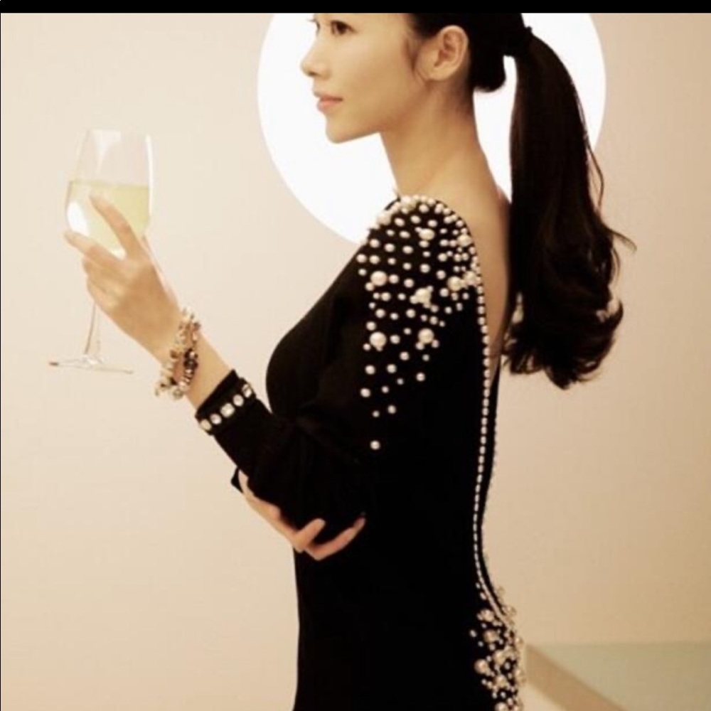 black sweater dress